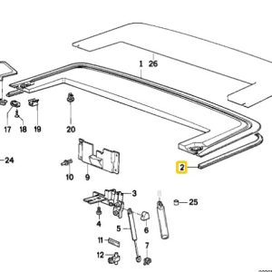 Rubber voor afdekkap BMW e30 cabriolet